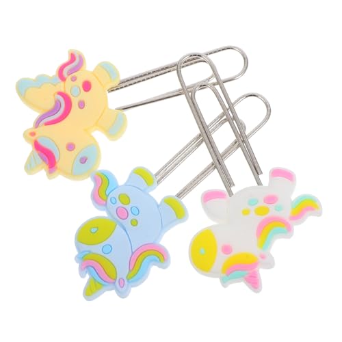 ELAYARD 3 Stück Niedliche Cartoon Büroklammern Metall Binderclips Tiermotive Lesezeichen Multifunktional Für Schule Büro Und Zuhause Robust Biegsam Seitenfreundlich von ELAYARD