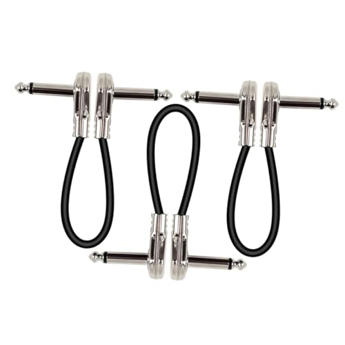 ELAYARD 3 Stück Teiliges Gitarren patchkabel Versilberte Flache Stecker Flexibles Bass Audio Kabel Gitarren Effektgeräte Langlebig Rauscharm Leicht und Tragbar für Bühnenauftritte von ELAYARD