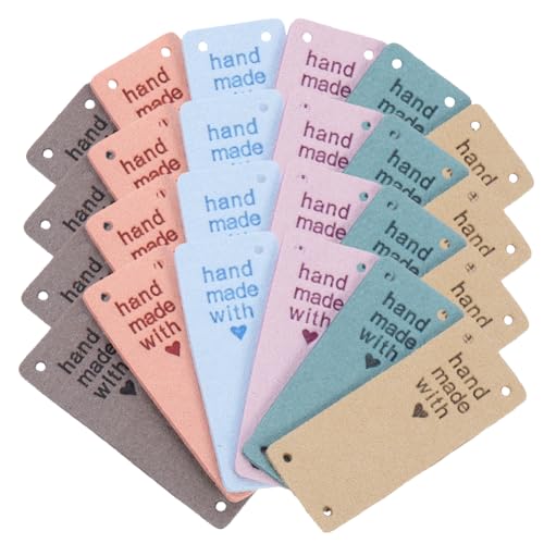 ELAYARD 30 Stück Teiliges Bunte Handmade Labels aus Mikrofaser mit Geprägtem Text Wiederverwendbare Stoffetiketten zum Annähen für Kleidung Taschen Hüte DIY näharbeiten und Strickwaren ELAYARD 30 Stück Teiliges Bunte Handmade Labels aus Mikrofaser mit Geprägtem Text Wiederverwendbare Stoffetiketten zum Annähen für Kleidung Taschen Hüte DIY näharbeiten und Strickwaren von ELAYARD