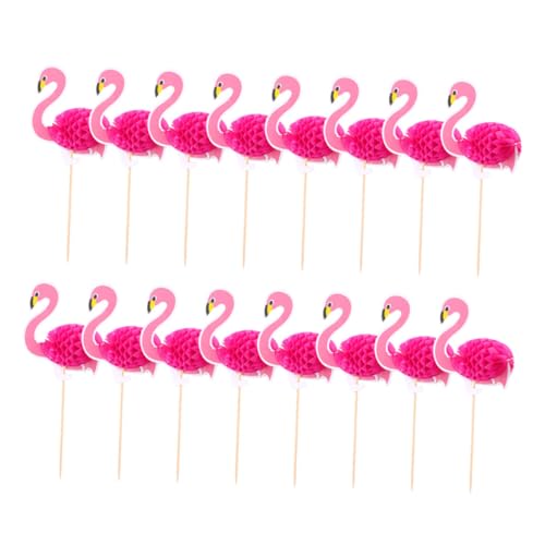 ELAYARD 30 Stück Teiliges Hawaii Party Cake Picks Tropische Tortendeko mit Flamingo Motiv für Geburtstag Muffins Cupcakes Dessert Dekoration und Festliche Feierlichkeiten von ELAYARD