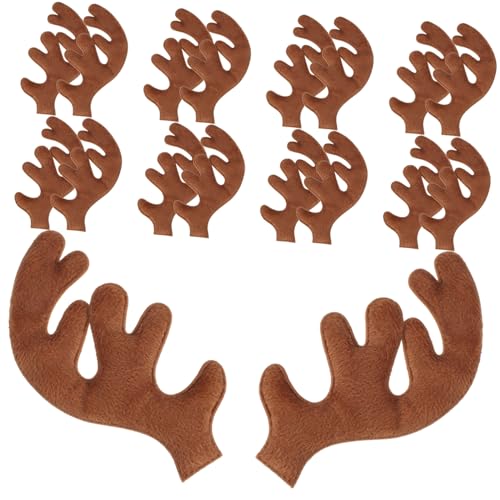ELAYARD 30 Stück Teiliges Stoff Hirschgeweih Weiche DIY Bastel Stirnbänder und Weihnachtskopfschmuck Komfortable Filz Hirschgeweihe für Partydekoration und Kreative Haaraccessoires für von ELAYARD