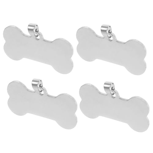 ELAYARD 4 Stück Edelstahl Haustier Namensschild Tier Fußabdruck Charm Blanker Anhänger Edelstahl Stempel Charm Hunde Charms Schmuckherstellung Gravurprodukte Metallprägung Silber von ELAYARD