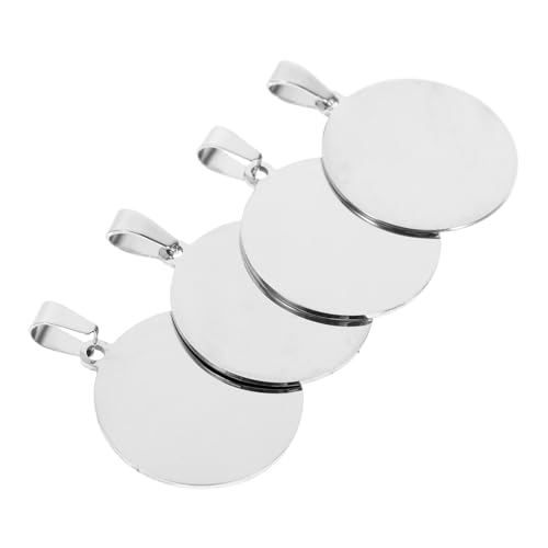 ELAYARD 4 Stück Edelstahl Namensschild Für Haustiere Flach Rund Edelstahl Anhänger Gravierbarer Metallanhänger Runde Gravur Charms Runde Stempel Charms Silber ELAYARD 4 Stück Edelstahl Namensschild Für Haustiere Flach Rund Edelstahl Anhänger Gravierbarer Metallanhänger Runde Gravur Charms Runde Stempel Charms Silber von ELAYARD