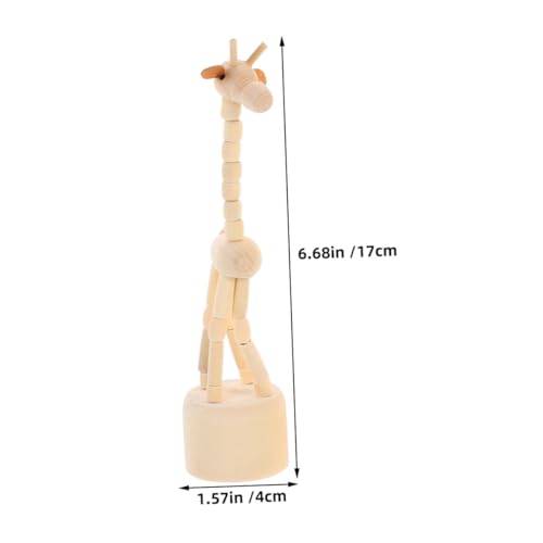 ELAYARD 4 Stück Teiliges Handgefertigter Holz Giraffen fingerpuppen Natürliche Figuren Leicht und Kompakt für Reisebegleitung Pädagogisches Dekorative Holzfiguren für Zimmergestaltung von ELAYARD
