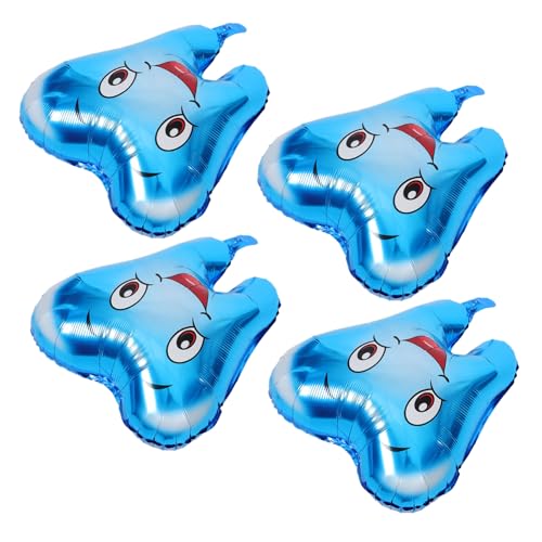 ELAYARD 4 Stück Teiliges Shower Ballon aus Aluminiumfolie Cartoonartige Motiv Dekoration in Blau Vielseitig für Wand Tür Fenster Geburtstags Babyparty deko von ELAYARD