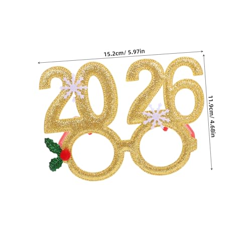 ELAYARD 4 Stück Teiliges Silvesterbrillen Glitzernde Leichte Brillen aus Vliesstoff ohne Gläser Festliche Neujahrs und Abschlussfeier Accessoires für Altersgruppen von ELAYARD