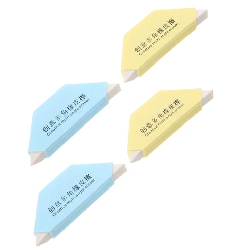 ELAYARD 4 Stück Teiliges Sketch Radiergummi mit Flexiblen Mehrwinkel Kanten Weiches Papierfreundliches Material für Präzises Zeichnen und Skizzieren Vielseitig für Künstler Kunststudenten von ELAYARD