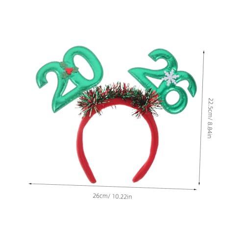 ELAYARD 4 Stück Teiliges Year Stirnband Glitzerndes Party-haarband in Rot Gold Grün Silber Festliches Accessoire für Silvester Weihnachtsfeiern Komfortabel Leicht und Modisch von ELAYARD