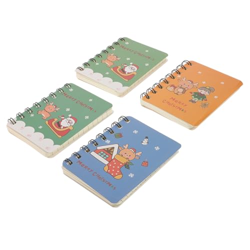 ELAYARD 4 Stück Weihnachts Spiralnotizbuch mit Cartoon Motiven Quadratisches Studentennotizbuch Farbenfrohes Notizpad für Schule Büro und ELAYARD 4 Stück Weihnachts Spiralnotizbuch mit Cartoon Motiven Quadratisches Studentennotizbuch Farbenfrohes Notizpad für Schule Büro und von ELAYARD