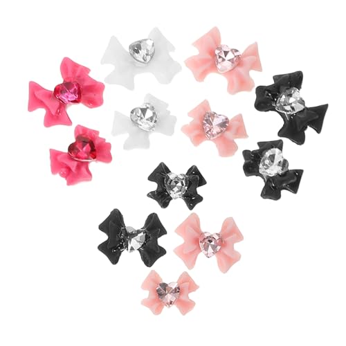 ELAYARD 40 Stück Nail Art Charms Schleifen Nageldekorationen Strasssteine für Maniküre Nail Beauty Decor in Dunkel DIY Nageldesign Zubehör für Halloween Weihnachten Geburtstag von ELAYARD