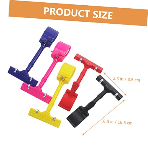 ELAYARD 5 Stück Preisschildhalter Clips Langlebig Vielseitig für Einzelhandel Supermarkt Werbeschilder Kleine Klammern in Schwarz Gelb Blau Rot Rosa von ELAYARD