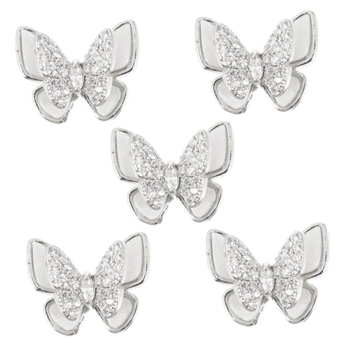 ELAYARD 5 Stück Teiliges Nageldesign mit Silbernen Schmetterlings Charms Doppellagige Nail Art Aufkleber für Mädchen Einfach Anzubringen für Partys und Stilvolle Maniküre ELAYARD 5 Stück Teiliges Nageldesign mit Silbernen Schmetterlings Charms Doppellagige Nail Art Aufkleber für Mädchen Einfach Anzubringen für Partys und Stilvolle Maniküre von ELAYARD