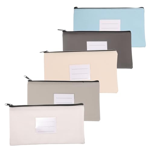 ELAYARD 5 Stück Teiliges PU Leder Dokumententaschen mit Reißverschluss Multifunktionale Banktaschen zur Aufbewahrung von Belegen Visitenkarten und Schreibwaren Geeignet für Büro Zuhause von ELAYARD
