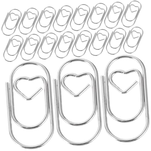 ELAYARD 50 Stück Kleine Büroklammern Herzform Silberne Paper Clips für Dokumente Kreative Lesezeichenclips Stabile Metallklammern für Büro Schule und Geschenkdekoration ELAYARD 50 Stück Kleine Büroklammern Herzform Silberne Paper Clips für Dokumente Kreative Lesezeichenclips Stabile Metallklammern für Büro Schule und Geschenkdekoration von ELAYARD