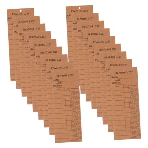 ELAYARD 50 Stück Leselisten Lesezeichen aus Stabilem Papier mit Loch Bibliothekskarten zum Eintragen von Buchtiteln Lesedaten und Bewertungen Leicht und Tragbar für Schüler Lehrer und von ELAYARD