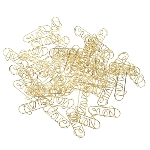 ELAYARD 50 Stück Metall Büroklammern Goldfarbig Kreative Love Paper Clips Für Dokumente Fotos Notizen Vielseitig Einsetzbar Bürobedarf ELAYARD 50 Stück Metall Büroklammern Goldfarbig Kreative Love Paper Clips Für Dokumente Fotos Notizen Vielseitig Einsetzbar Bürobedarf von ELAYARD