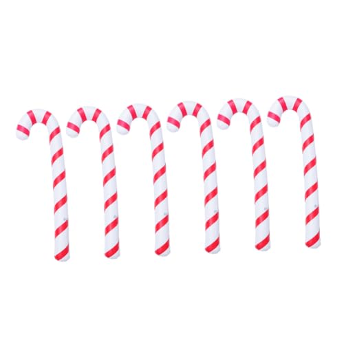 ELAYARD 6 Stück Aufblasbare Zuckerstangen Ballons Rot Weiß Wiederverwendbare Weihnachtsdeko für Party Festliche Raumgestaltung für Innen und Außenbereich Geburtstags und Weihnachtsfeier von ELAYARD
