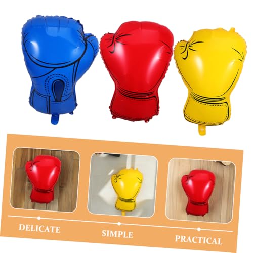 ELAYARD 6 Stück Boxhandschuhe Folienballons Rot Gelb Blau Bunte Wrestling und Boxnacht Partydeko für Jungen Geburtstag Einfache Befüllung Lebendige Farben Vielseitig für Sport und von ELAYARD