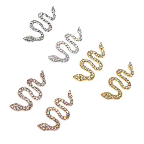 ELAYARD 6 Stück Nageldekorationen Schlangen Nail Art Charms mit Strasssteinen für Natürliche und Künstliche Nägel DIY Nagelkunst Zubehör in Silber Gold Roségold mit Weißem und Ab Glanz ELAYARD 6 Stück Nageldekorationen Schlangen Nail Art Charms mit Strasssteinen für Natürliche und Künstliche Nägel DIY Nagelkunst Zubehör in Silber Gold Roségold mit Weißem und Ab Glanz von ELAYARD