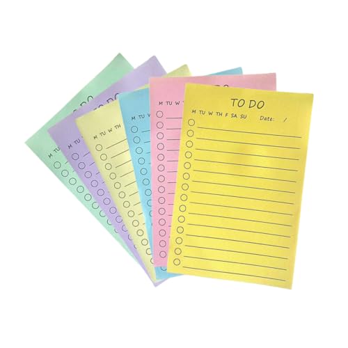 ELAYARD 6 Stück Praktische Selbstklebende Haftnotizen mit Linien Farbige Kleine Memo Pads für Schule Büro Zuhause Vielseitig Verwendbare Notizzettel Portabel und Ablösbar von ELAYARD