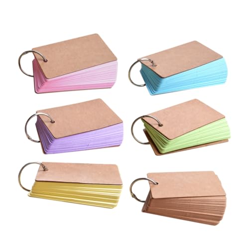 ELAYARD 6 Stück Teiliges Kraftpapier Lernkarten mit Binder Ring Leere Vokabelkarten Tragbare DIY Notizblöcke Vielseitig Verwendbar für Schule und Büro Farbig Violett Blau Grün Gelb Natur ELAYARD 6 Stück Teiliges Kraftpapier Lernkarten mit Binder Ring Leere Vokabelkarten Tragbare DIY Notizblöcke Vielseitig Verwendbar für Schule und Büro Farbig Violett Blau Grün Gelb Natur von ELAYARD