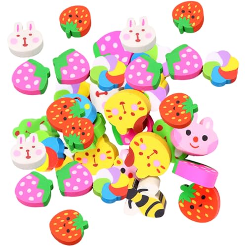 ELAYARD 60 Stück Teiliges Bunte Mini radiergummis für Multifunktionale Tragbare Stift radierer Kreative Schulmaterialien Geschenkidee für Schüler und Mädchen von ELAYARD