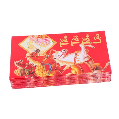 ELAYARD 60 Stück Teiliges Vietnamesische Rote Umschläge Pferdejahr Lucky Money Packets Lunar Year Geldumschläge mit Vietnamesischem Design Vielseitig für Geschenkverpackung und von ELAYARD