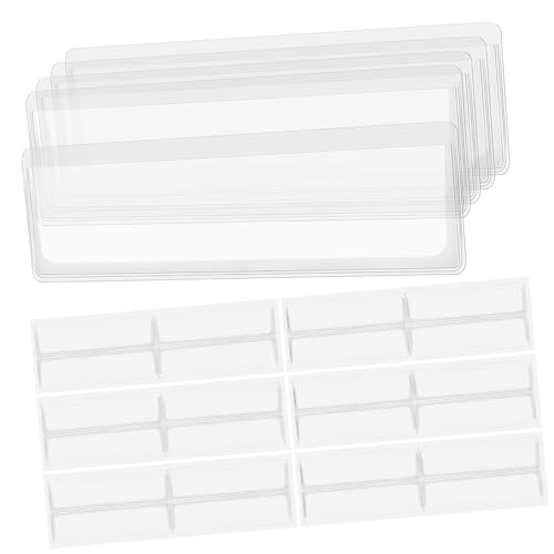 ELAYARD 60 Stück Transparente Selbstklebende Etikettenhalter Klare Indexkartenhüllen für Büro Klassenzimmer Regale Aufbewahrungsboxen Einfache Beschriftung und Organisation ohne Werkzeug von ELAYARD