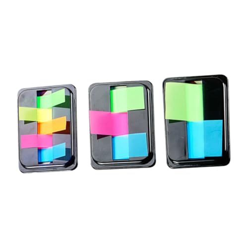 ELAYARD 6Boxen Neon Haftnotizen Pet Kunststoff Haftmarker Leuchtende Markierer Selbstklebend zum Markieren von Büchern Dokumenten Lesezeichen für Büro und Schule von ELAYARD