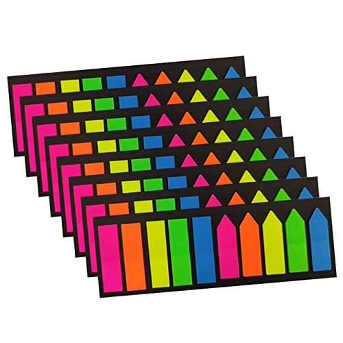 ELAYARD 8 Sätze Selbstklebende Bunte Page Tabs Haftnotizen Pet Fluoreszierende Index Marker Pro Für Büro Schule Zuhause Organisieren und Beschriften von ELAYARD
