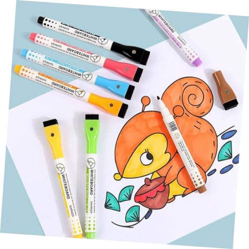 ELAYARD 8 Stück Magnetische Whiteboard Marker Abwischbar mit Radiergummi Feine Spitze Farbige Trockenmarker für Büro Schule Zuhause Sichere Materialien Vielseitig Einsetzbar von ELAYARD