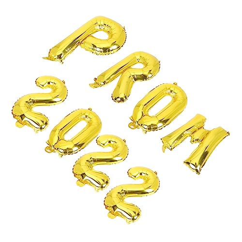 ELAYARD 8 Stück Teiliges Ballonset aus Aluminiumfolie Goldene Prom Dekoration Leichte Langlebige Party Ballons für Abschlussfeier Innen und Außendekor für Wand Fenster und Raumgestaltung von ELAYARD