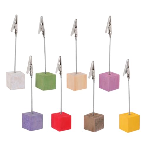 ELAYARD 8 Stück Teiliges Memo Clip mit Pinienholz Sockel Hoher Notizhalter Bunte Tischkartenhalter aus Edelstahl und Holz für Büro Zuhause und Schreibtischorganisation ELAYARD 8 Stück Teiliges Memo Clip mit Pinienholz Sockel Hoher Notizhalter Bunte Tischkartenhalter aus Edelstahl und Holz für Büro Zuhause und Schreibtischorganisation von ELAYARD