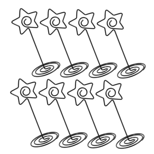 ELAYARD 8 Stück Teiliges Metall Tischkartenhalter Sternform Schwarz Stabile Memo und Platzkartenclips für Party und Bürodekoration Vielseitig Einsetzbar als Zettel und Fotohalter von ELAYARD