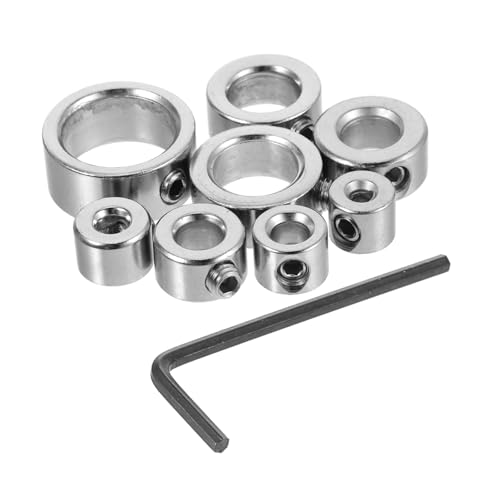 ELAYARD 8-teiliges Bohrer-stopp-kragen-set, Tiefenkontrolle, Bohrer-positionierer, Fester Ring Für Die Holzbearbeitung, Bohrbegrenzungsring Mit Schraubenschlüssel von ELAYARD
