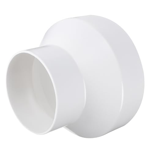 ELAYARD Abs Lüftungsrohr Reduzierstück Robuster Duct Adapter aus Kunststoff für Abluftsysteme Langlebiger Ventilationsverbinder für Bad und Küchenventilatoren Praktische Verbindung von ELAYARD