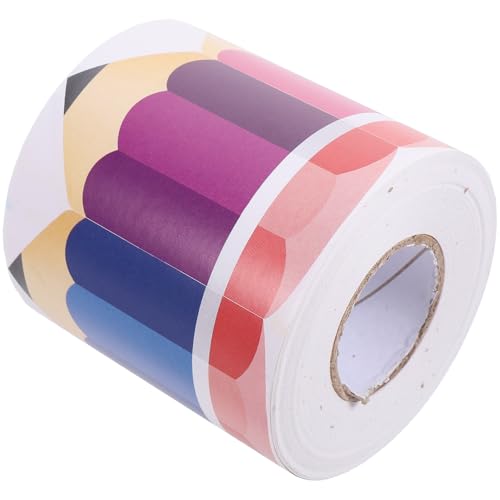 ELAYARD Abziehbare Pinselbordüre mit Bleistiftmotiv Langlebiger Papierrahmen für Pinnwand und Tafel Dekorative Border Trim für Klassenzimmer Büro und Zuhause von ELAYARD