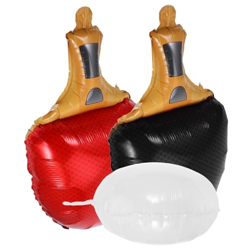 ELAYARD Aluminium Tischtennis Ballon Teilig mit Roten und Schwarzen Schlägern und Weißem Ball Sportliche Party Deko für Tischtennis Turniere Sportfeste Geburtstagsfeiern und von ELAYARD