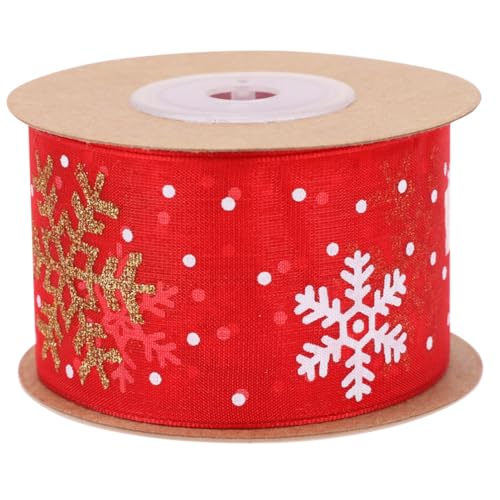 ELAYARD Breites Rotes Schneeflocken Geschenkband Langlebiges Polyester Dekoband für Weihnachtsbaum Geschenkverpackung Basteln Haarschleifen und DIY Feierdekoration ELAYARD Breites Rotes Schneeflocken Geschenkband Langlebiges Polyester Dekoband für Weihnachtsbaum Geschenkverpackung Basteln Haarschleifen und DIY Feierdekoration von ELAYARD