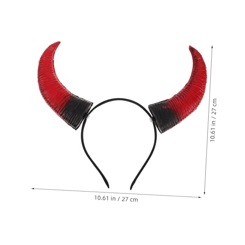ELAYARD Devil Horns Headband Halloween Haarreif mit Realistischen Dämonenhörnern Vielseitiges Kostümzubehör für Party Cosplay und Gruppenthemen von ELAYARD
