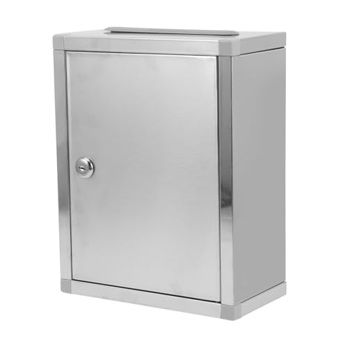 ELAYARD Edelstahl Briefkasten Wandmontage Vorschlagsbox Beschwerdebox Multifunktional für Büro Schule und Gemeinschaftsbereiche Einfache Installation Robust und Rostfrei Modell mit von ELAYARD