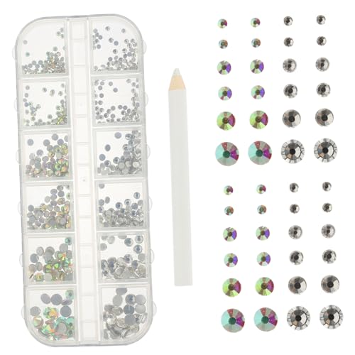 ELAYARD Fach Nail Art Strasssteine Flache Rückseite Ab Farbverlauf Punktierstift Glänzende Bastel Diamanten für Nageldesign DIY Schmuck und Kreative Dekorationen von ELAYARD