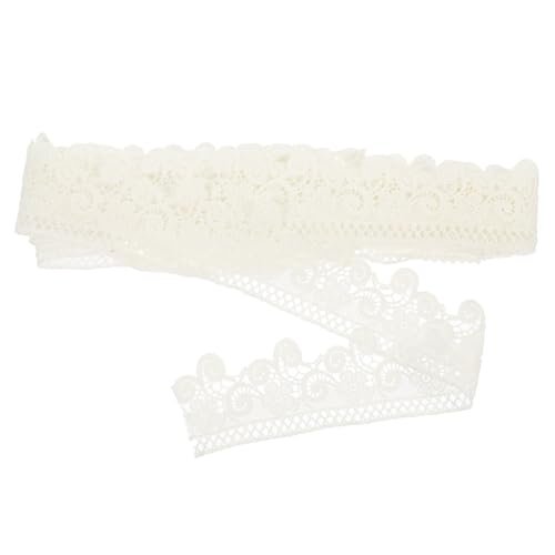 ELAYARD Fensterdekoration Spitzenband Weißes Besticktes Spitzenband für DIY Kleidung Vorhänge Tischdecke Handwerk Zubehör Vintage Stil von ELAYARD