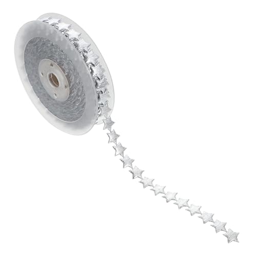 ELAYARD Glänzendes Weihnachts Dekoband mit Silbernem Stern Motiv Vielseitiges Geschenkband für Weihnachtsbaumdeko Party und DIY Basteln Langlebig und Festlich ELAYARD Glänzendes Weihnachts Dekoband mit Silbernem Stern Motiv Vielseitiges Geschenkband für Weihnachtsbaumdeko Party und DIY Basteln Langlebig und Festlich von ELAYARD