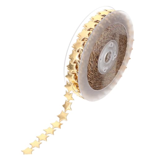 ELAYARD Goldfarbenes Weihnachtsdekorationsband mit Glänzenden Fünfzacksternen Prägemusterndes Geschenkband für DIY Basteln Geschenkverpackung und Festdekoration ELAYARD Goldfarbenes Weihnachtsdekorationsband mit Glänzenden Fünfzacksternen Prägemusterndes Geschenkband für DIY Basteln Geschenkverpackung und Festdekoration von ELAYARD