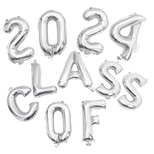 ELAYARD Graduation Party Ballon Set Silber Aluminium Folienballons Dekoration für Innen Außen Raumgestaltung Feier von ELAYARD