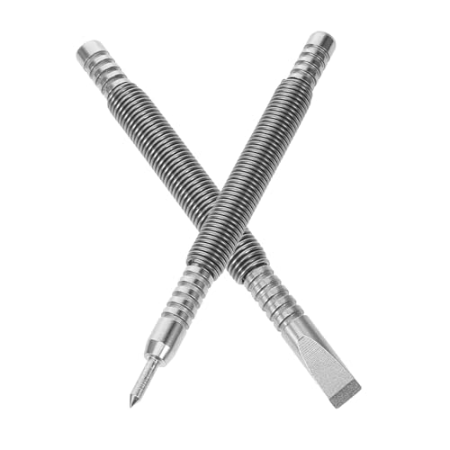 ELAYARD Hammerloses Spring Nail Punch Set Carbonstahl Doppelkopf Schlagfreie Schlagstempel Präziser Nagelbohrer für Holz Metall Glas Langlebiges Werkzeug für Innen Außenbereich Vielseitig von ELAYARD