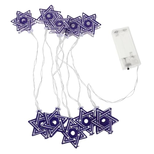 ELAYARD Hanukkah LED Lichterkette mit Star Of David Batteriebetrieben Warmweiße LED für Innen und Außen Wetterfeste Chanukka Dekoration für Garten Terrasse Zelt und Jüdische von ELAYARD