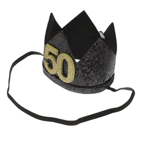 ELAYARD Jahre Geburtstag Hut Schwarz-gold Krone Design Leichte Geburtstagskappe als Dekoration Kreativer Geburtstagsaccessoire für Unvergessliche Feiermomente von ELAYARD