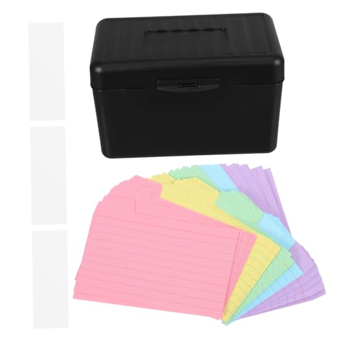 ELAYARD Karteikartenbox Schwarz mit Deckel aus Stabilem Kunststoff Sichere Aufbewahrung für Lernkarten und Notizen Inklusive Farbiger Trennblätter und Haftstreifen für Schule Büro und ELAYARD Karteikartenbox Schwarz mit Deckel aus Stabilem Kunststoff Sichere Aufbewahrung für Lernkarten und Notizen Inklusive Farbiger Trennblätter und Haftstreifen für Schule Büro und von ELAYARD